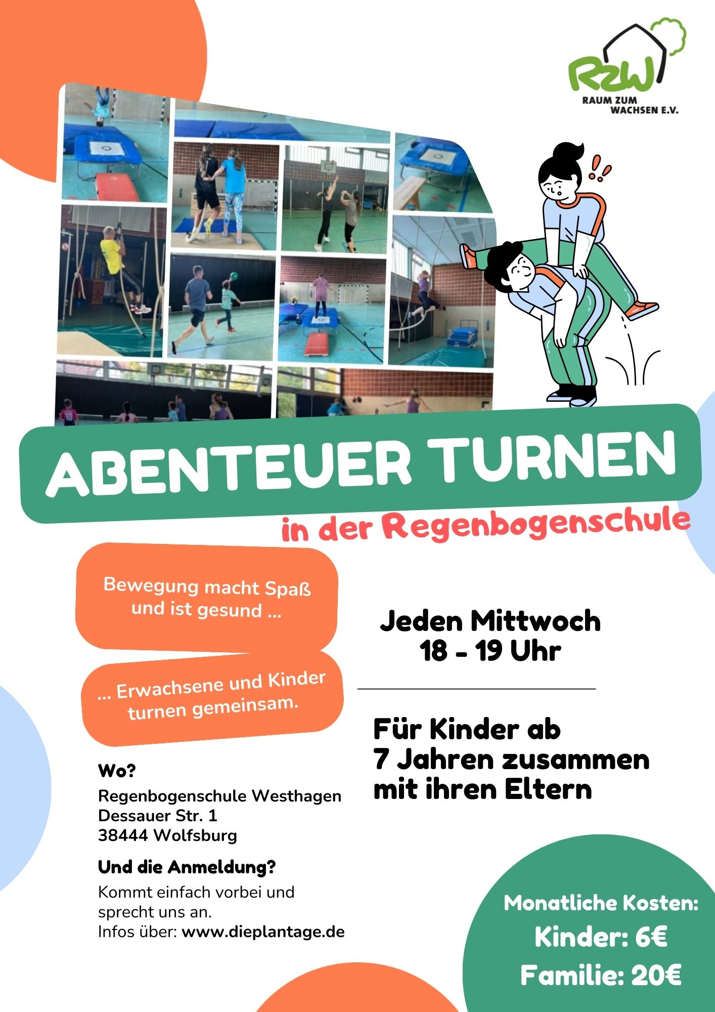 Mittwochs, 18h, Abenteuer-Turnen für Groß und Klein